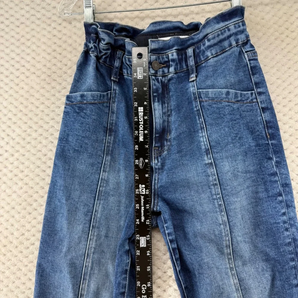 Vervet Jeans Women 26 Paperbag Waist Straight Leg High Rise Seam Front V2492